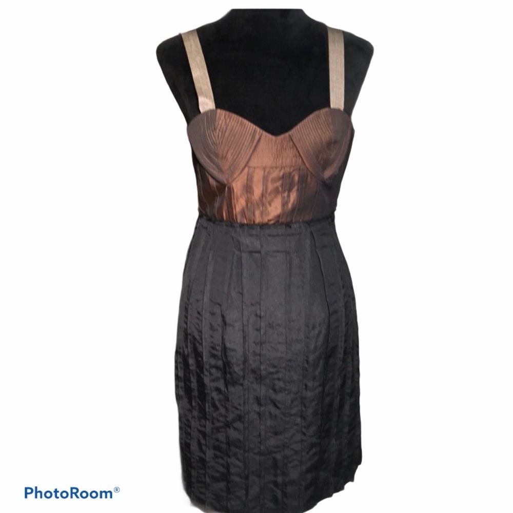 Maxazria bronze/black cocktail dress